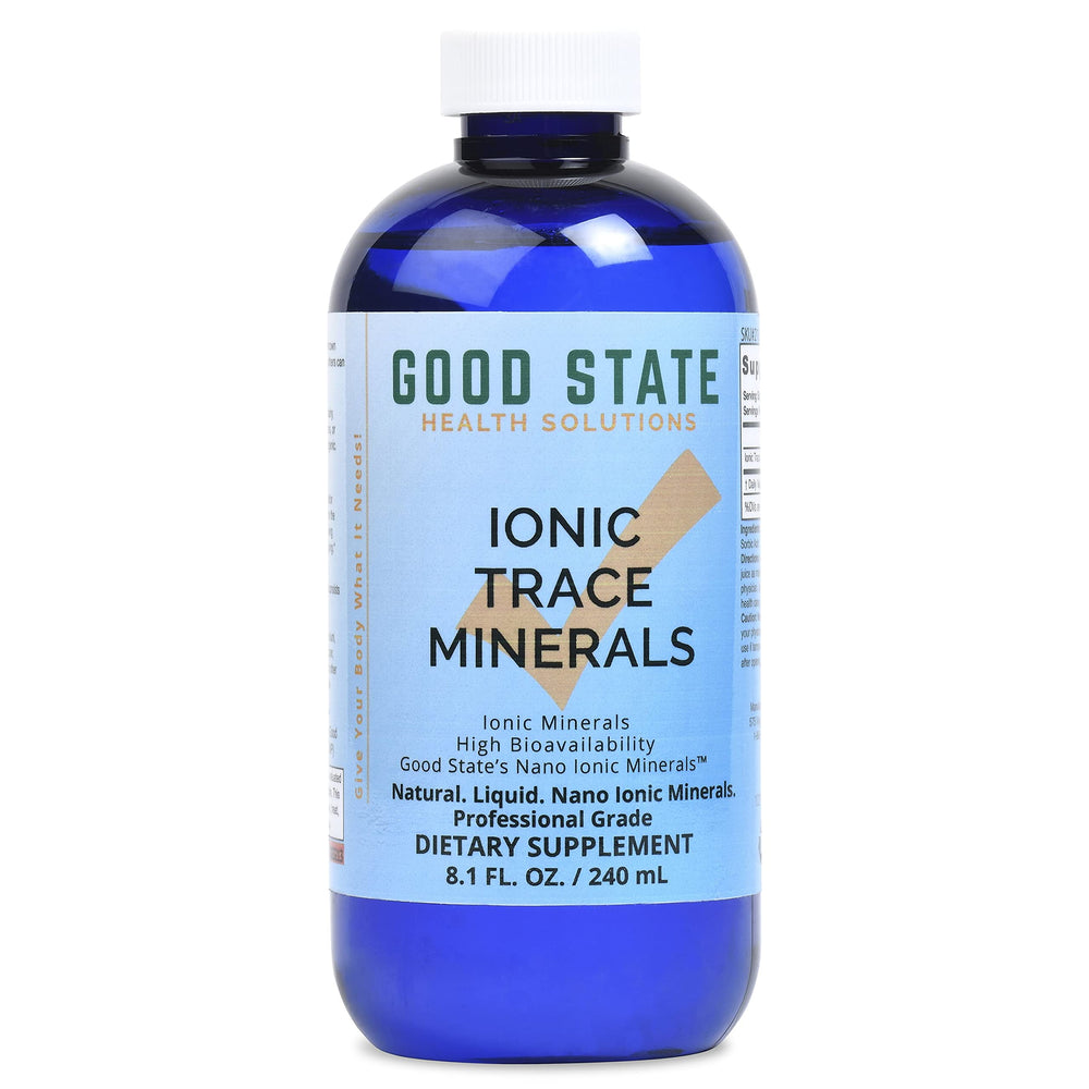 Good State Ionic Trace Minerals bottle with 96 servings, 125 mg per serving, 8 fl oz