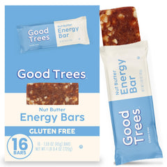 Good Trees Nut Butter Energy Bars with a creamy crunch for a satisfying on-the-go snack.