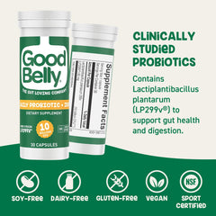 Vegan, allergen-free GoodBelly probiotic label