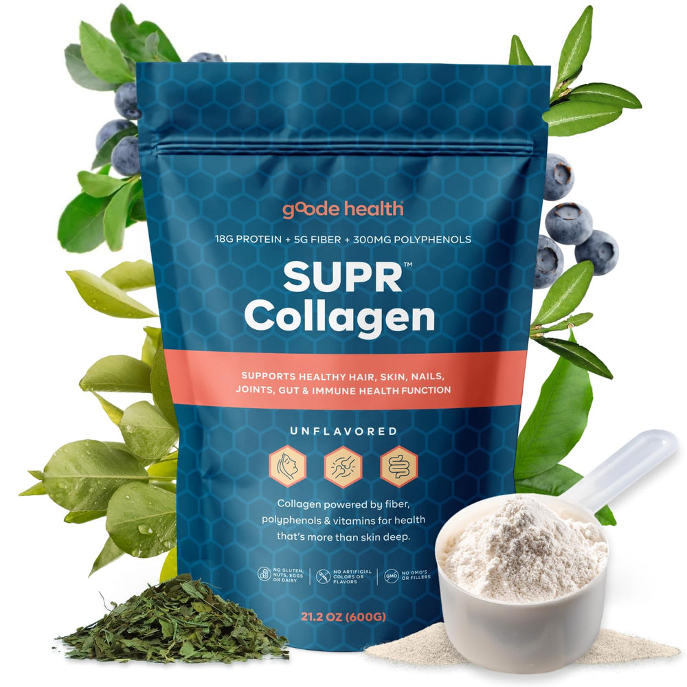 Goode Health SUPR Collagen Powder unflavored bottle with label