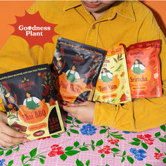 Goodness Plant Bangkok Bites store display presents vibrant Thai-inspired snacks