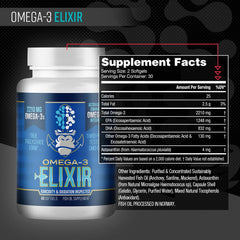 Omega-3 Elixir softgels close-up