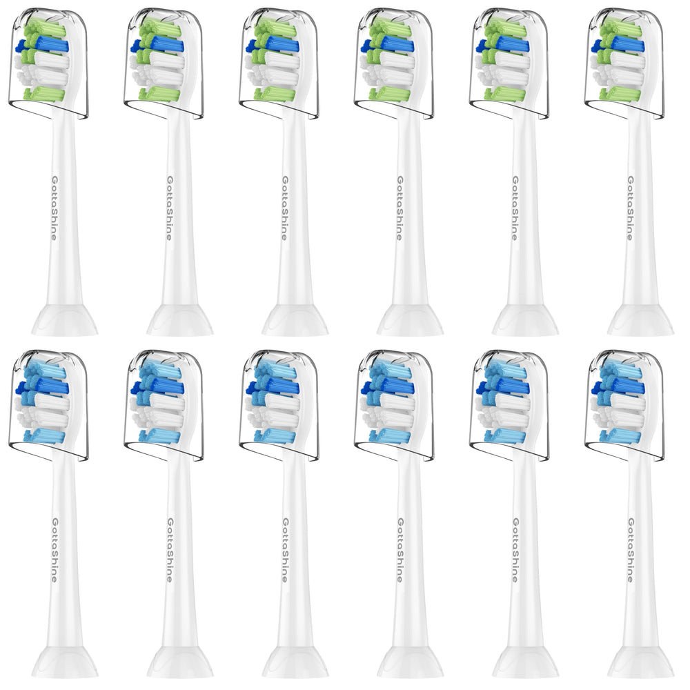 GottaShine Philips Sonicare replacement heads 12-pack white - front view