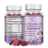 GreenPeople Women's Melatonin Gummies 5mg with Ashwagandha and L-Theanine – Berry flavor label