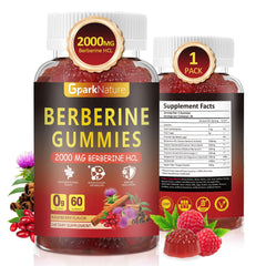 Front view of GparkNature Berberine Gummies bottle