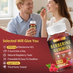 Serving suggestion with gummies on white background