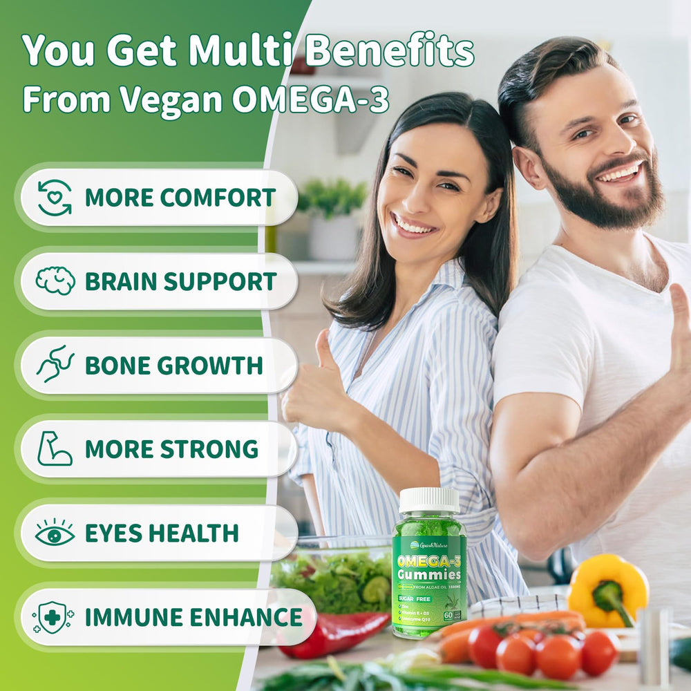 Algae oil-based vegan omega-3 source illustration