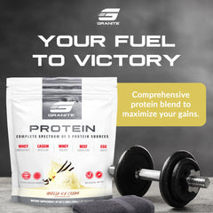 Granite Nutrition protein powder serving scoop demonstrates convenient daily protein boost