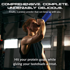 Granite Supplements protein powder ingredients panel showcases multi-source protein blend.