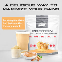 Granite Supplements nutrition facts label close-up communicates protein per serving