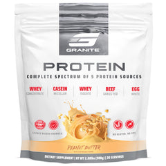 Granite Supplements protein powder Peanut Butter jar for convenient lean fueling