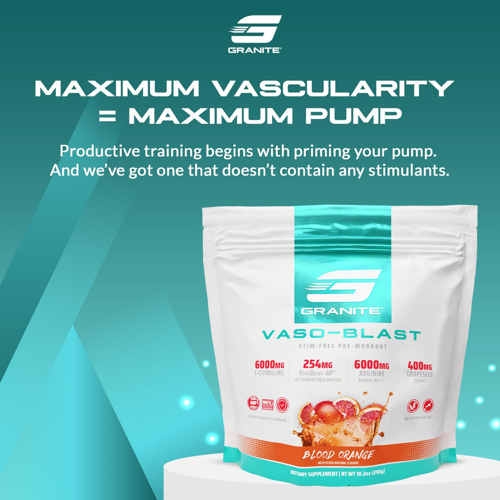 Granite Supplements Vaso Blast being poured into water for quick mix