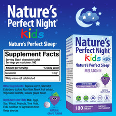 Grape flavored melatonin chewables for kids
