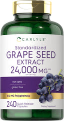 Carlyle Grape Seed Extract bottle and capsules