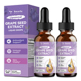 Two-pack bottle of grape seed extract liquid drops on a clean white background