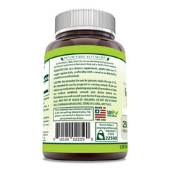 Close-up of capsules and packaging highlighting Non-GMO and Gluten-Free features