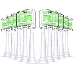 Grasnugie 10-pack replacement toothbrush heads for Philips Sonicare snap-on handle, white