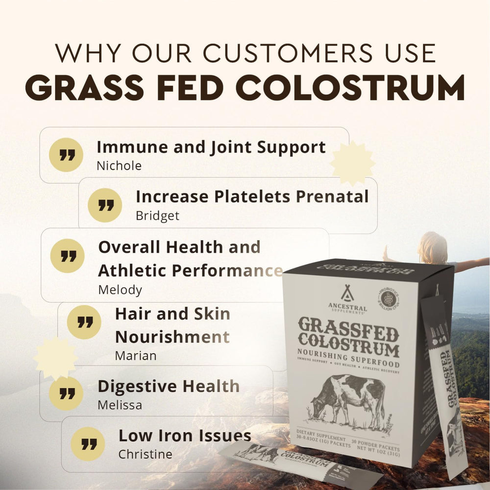 Grass-fed beef colostrum packaging and branding
