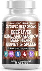 Grass-fed beef liver capsules with desiccated organs