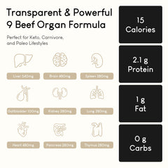 Grass-fed beef kidney organ supplement
