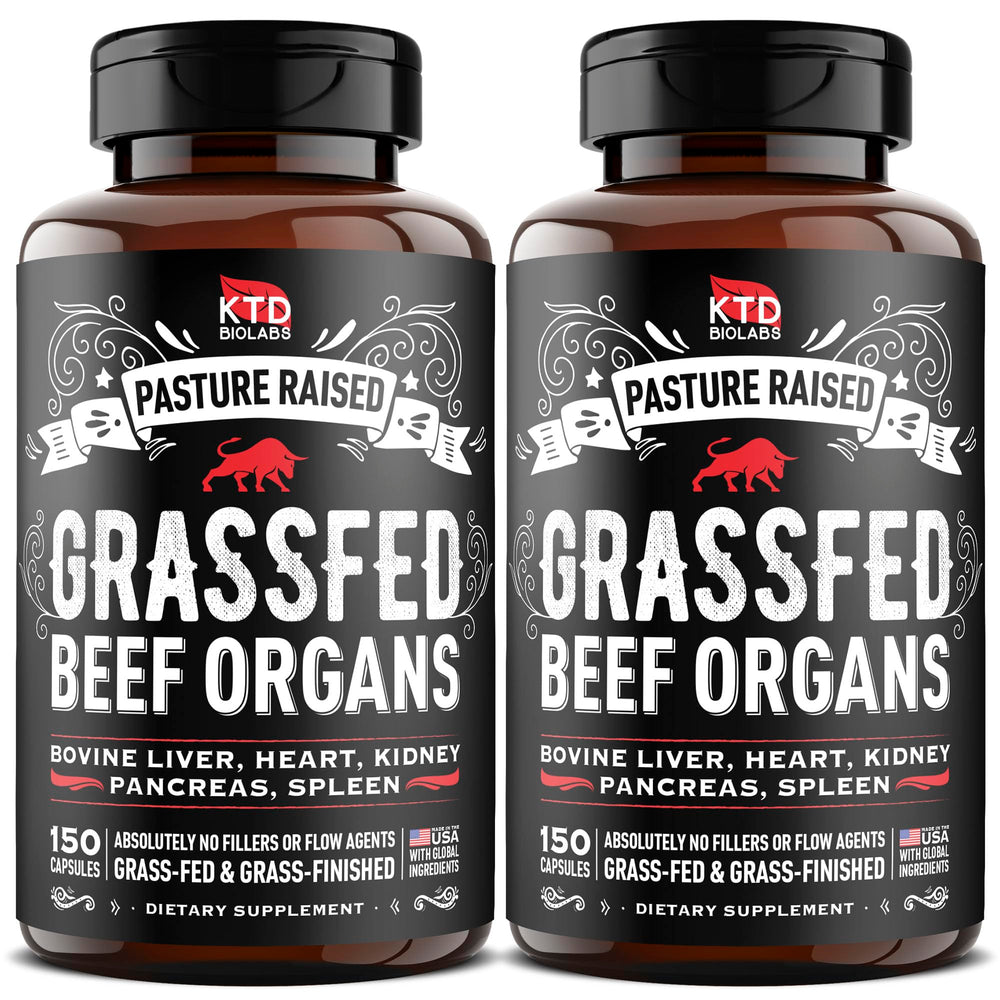 Pack of 2 Grass Fed Beef Organ Supplement bottle with 150 capsules