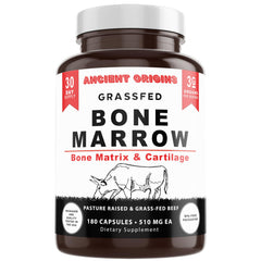 Grass-fed bone marrow supplement bottle with 180 capsules