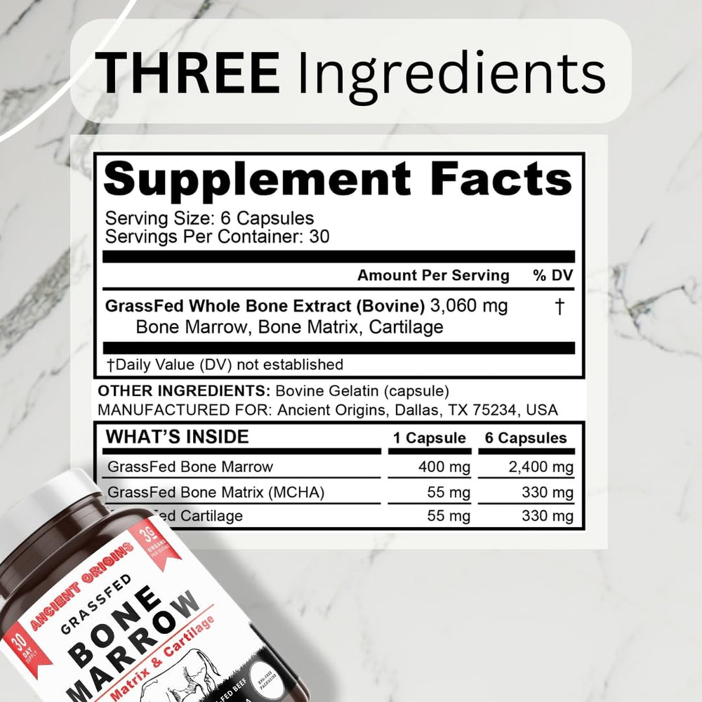 Close-up of bone marrow capsules on a white background