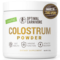 Front view of Grass-Fed Colostrum Powder container