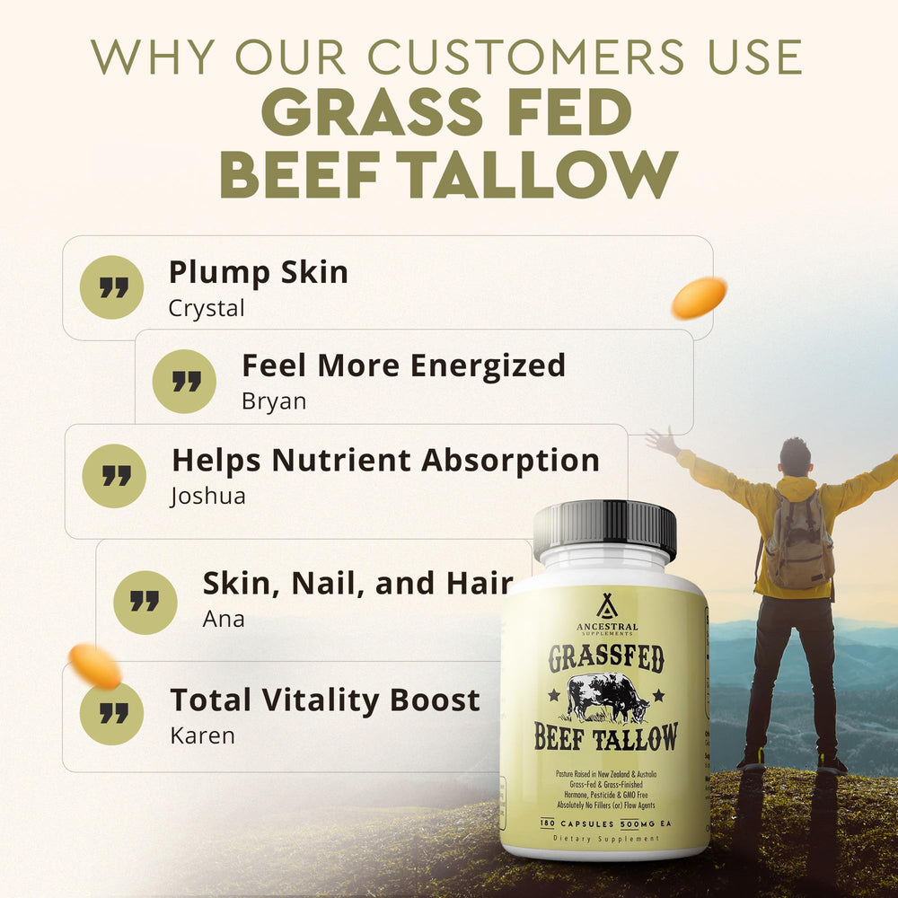 Grass-fed beef sourced from New Zealand and Australia used in the capsules
