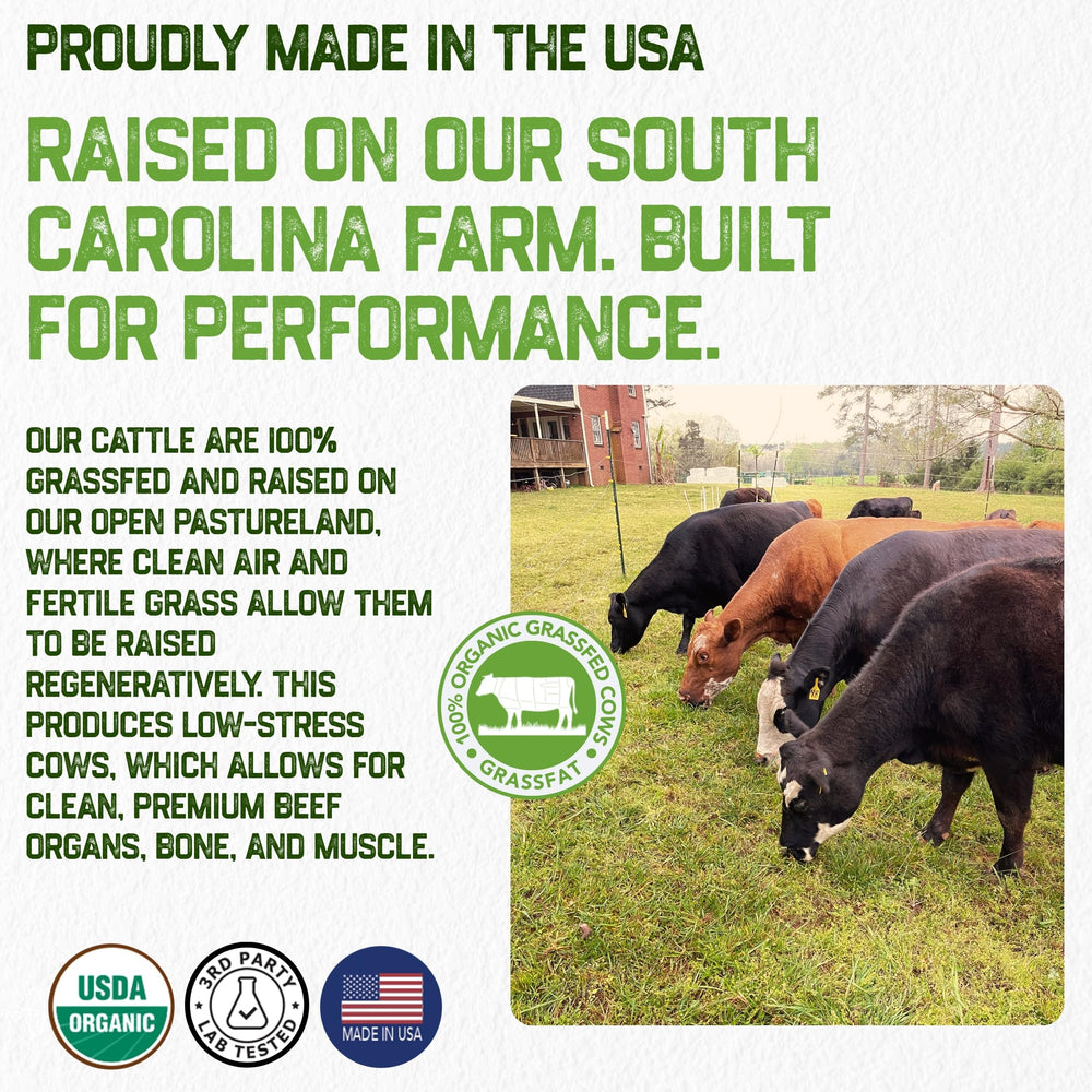 Cow bone, muscle, and tallow capsules in Grassfat organ complex