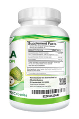 Graviola leaf and fruit extract capsules (90-count bottle) close-up