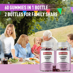 Family-friendly 1000mg L-Glutamine gummies for adults and kids
