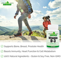 Close-up of 1500IU Vitamin D3 vegan capsules