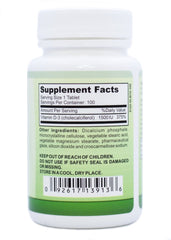 Back label of Great Lakes Vitamin D3 bottle with ingredients