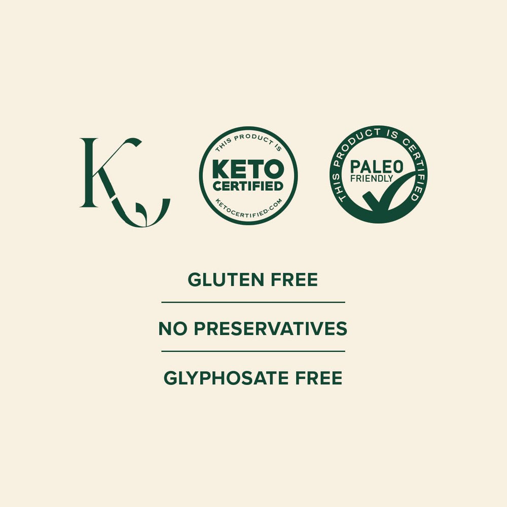 Non-GMO, keto-friendly, kosher certifications