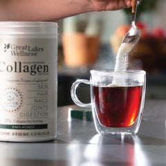 Great Lakes Wellness collagen in tea as a versatile, flavorless addition to drinks