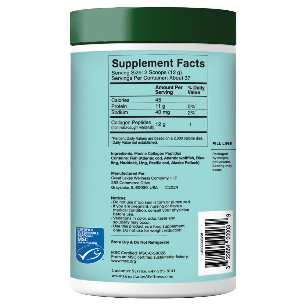 Hydrolyzed marine collagen peptides for easy absorption