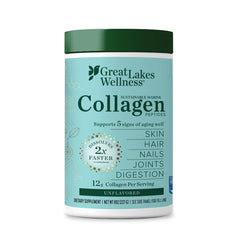 Packaging and label of Great Lakes Wellness Marine Collagen Peptides Powder 8 oz unflavored