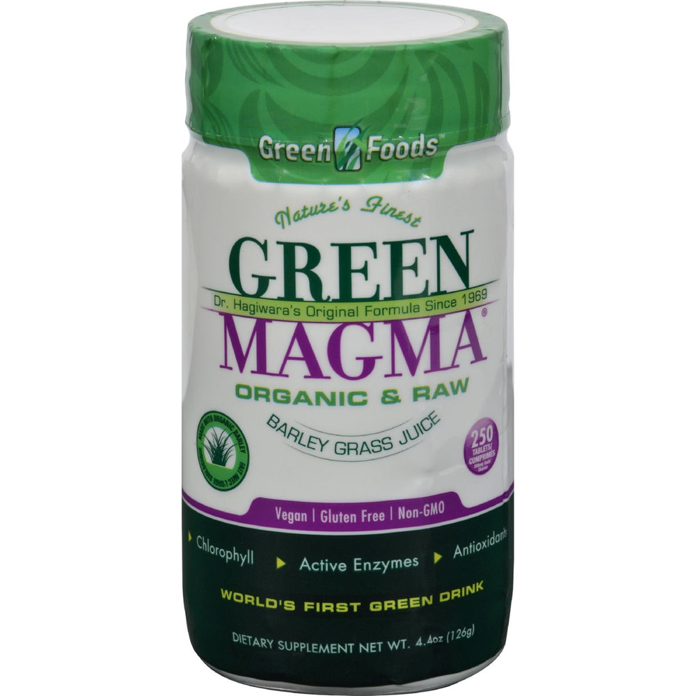 Green Foods Green Magma Barley Grass Juice Powder bottle with 250 tablets
