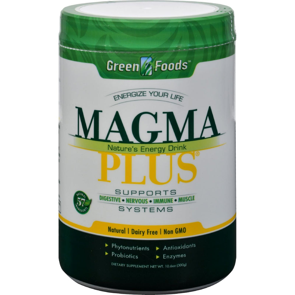 Green Foods Magma Plus Drink Mix 10.6 oz container - front view