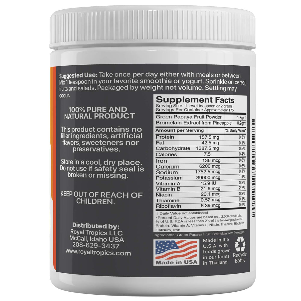 Green papaya enzyme powder with papain