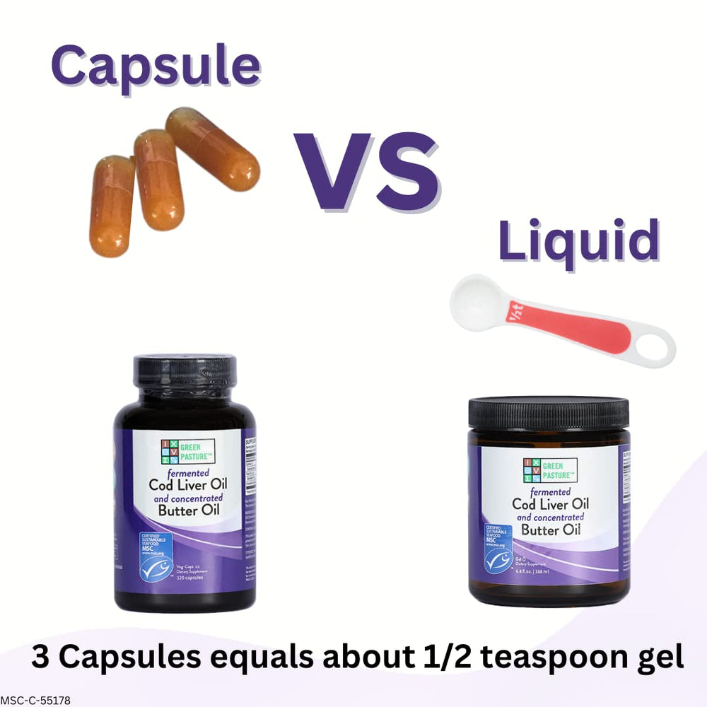Liquid form of Green Pasture cod liver oil butter blend