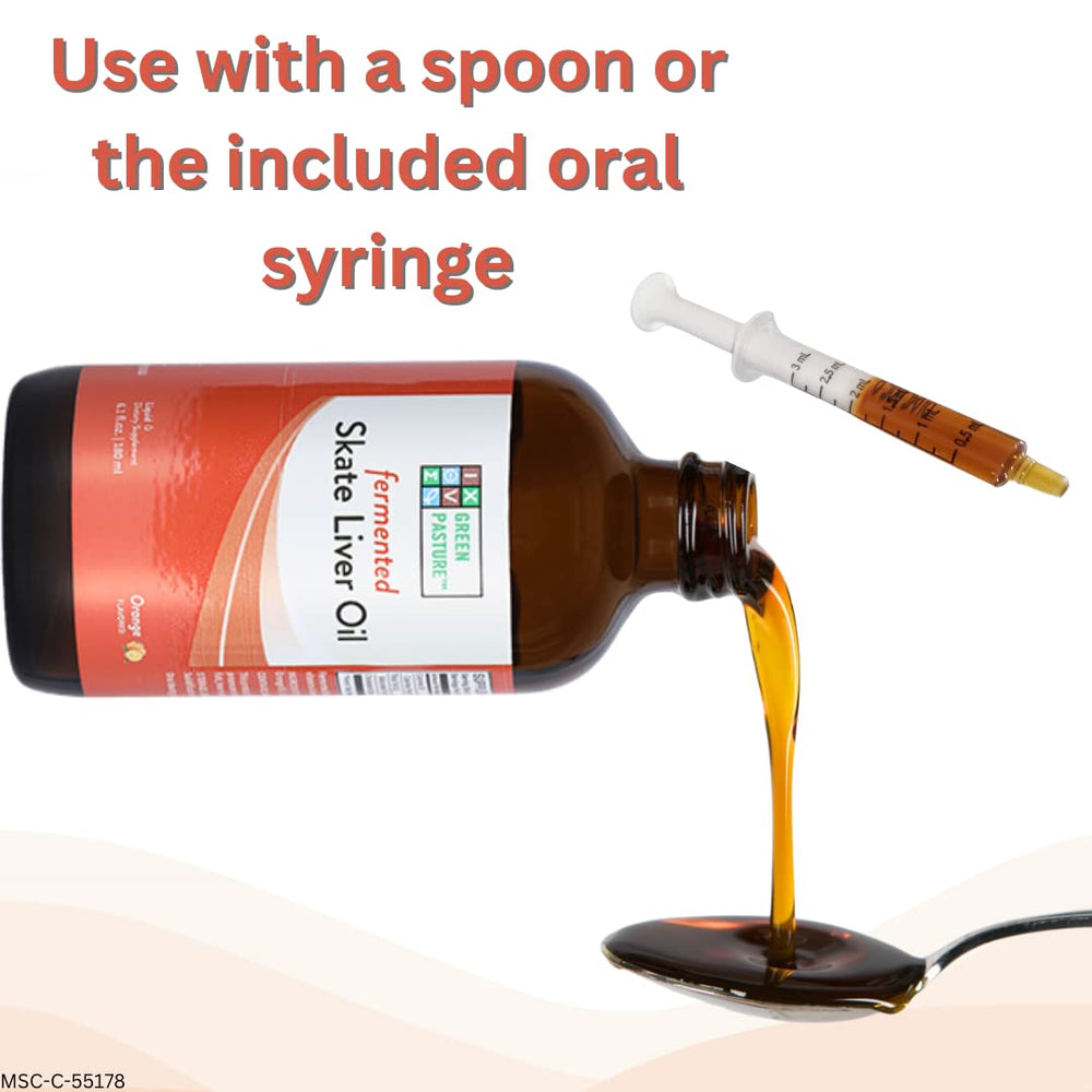 Close-up of product label showing Omega fatty acids and vitamins A & D