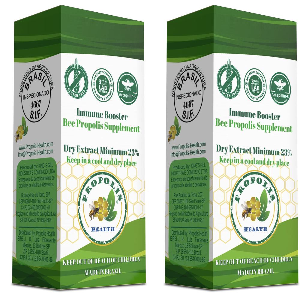 Brazilian green propolis source and bottle