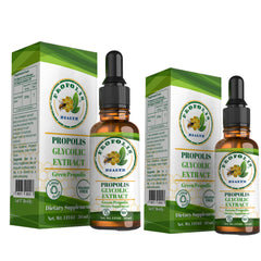 Natural, alcohol-free propolis supplement packaging