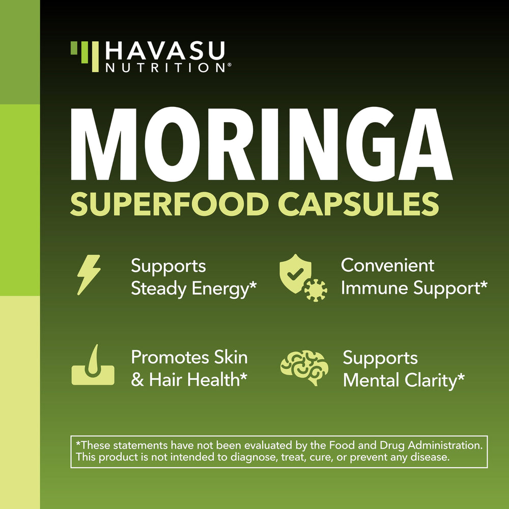 Green superfood moringa capsules