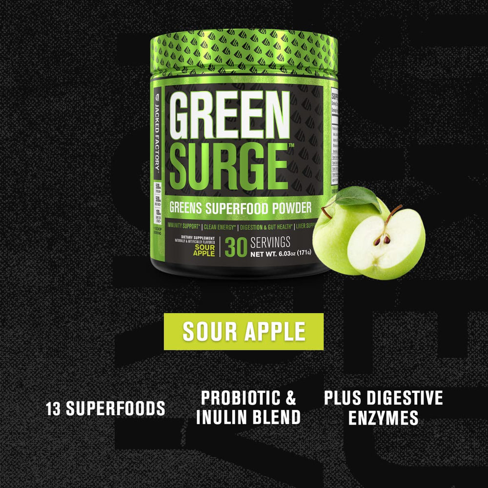 Green Surge bottle side view