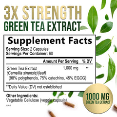 Close-up of green tea extract capsules inside a veggie capsule