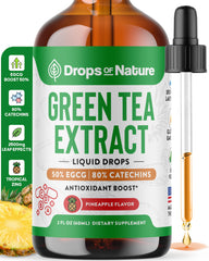 Green Tea Liquid Drops 2oz bottle – front view