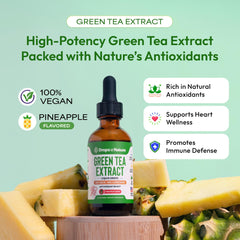 Green Tea Liquid Drops 2oz bottle – side view